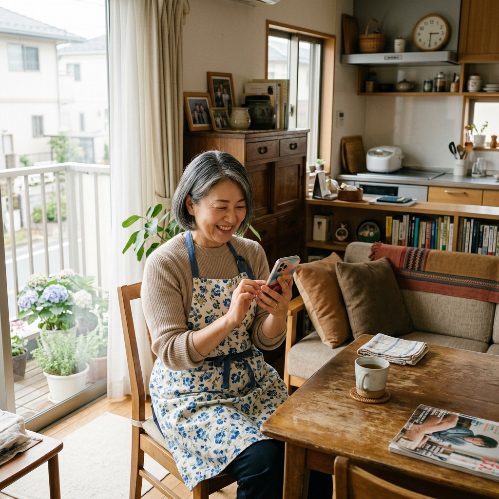 ポイ活を喜ぶ女性