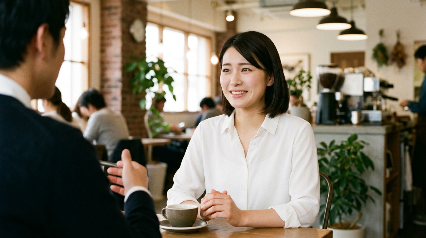 カフェで気まずい雰囲気になっている男女
