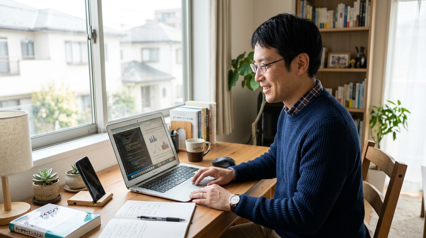 オンラインでAIやデータサイエンスを学ぶ社会人
