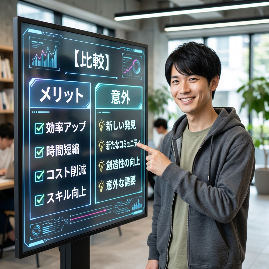 メリットと意外な発見のインフォグラフィック