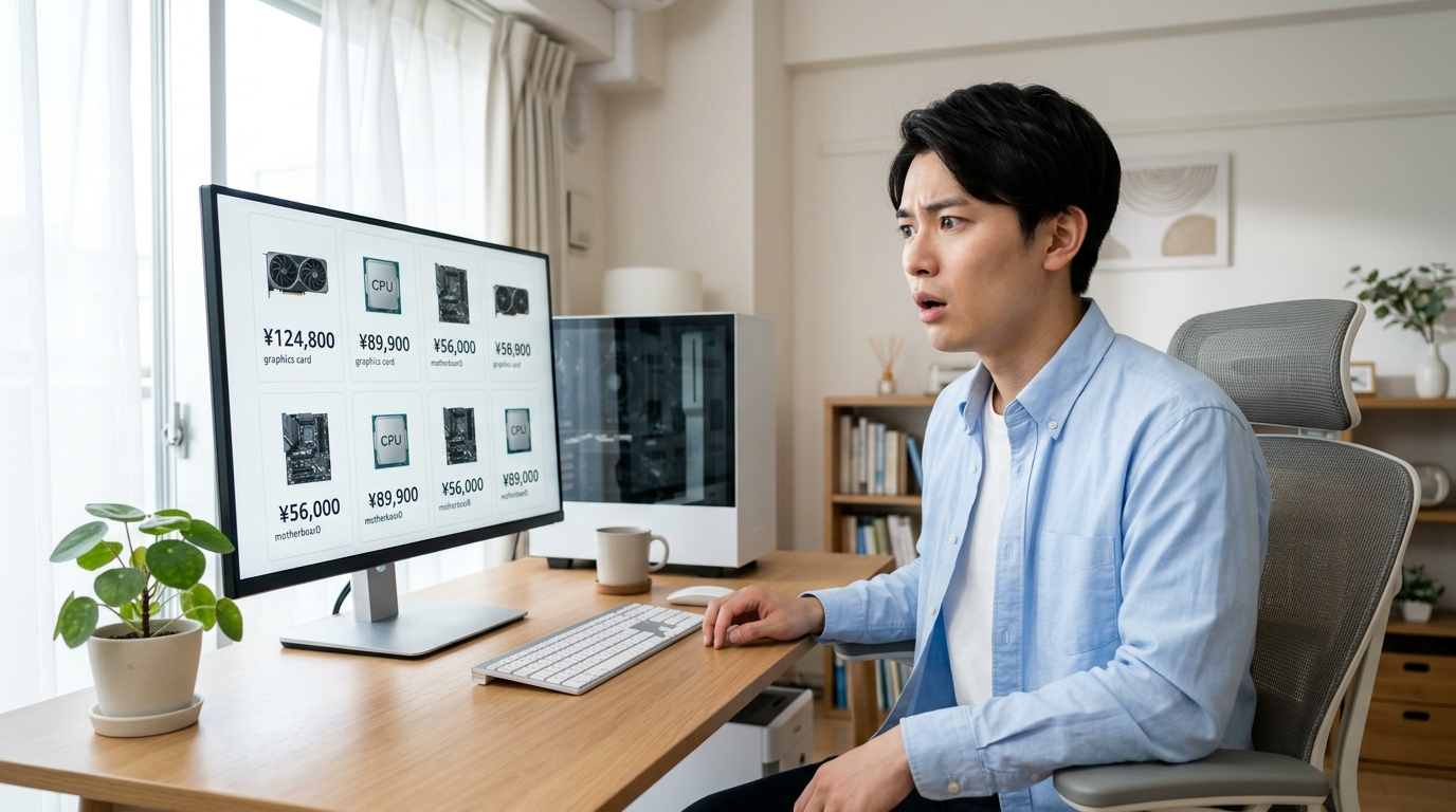 PCパーツの高額な価格に驚く