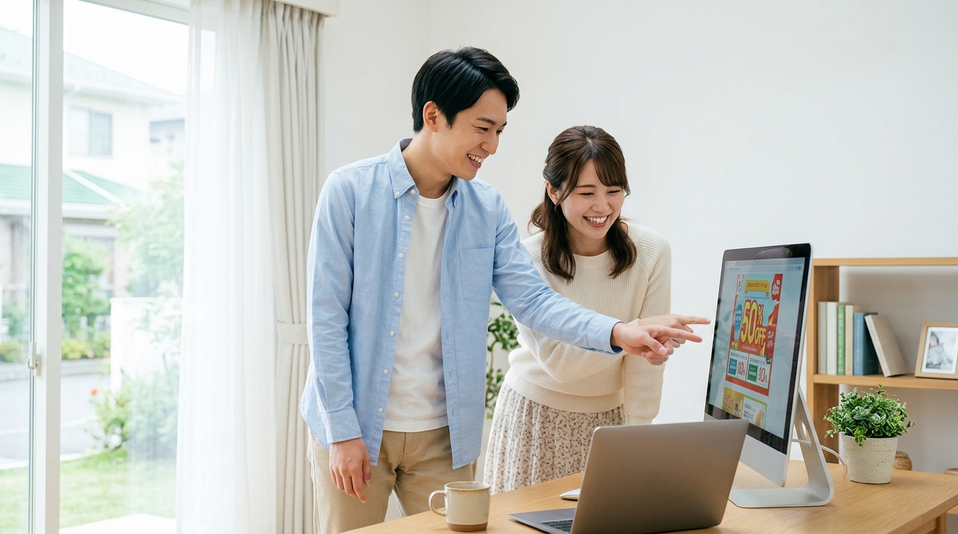 セールでお得なPCを見つけて喜ぶ