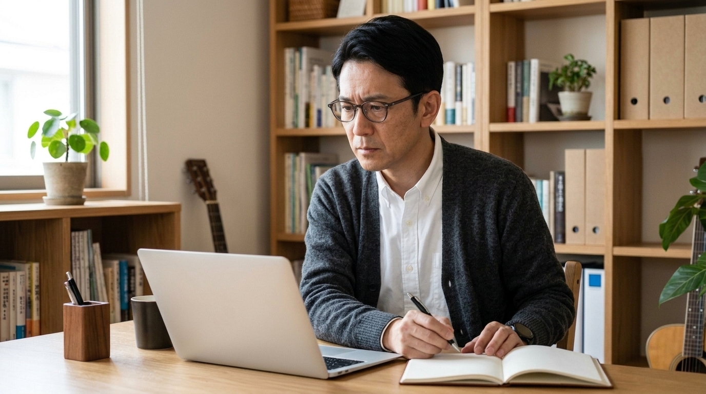 真剣に新しいセキュリティソフトの乗り換えを比較検討する様子