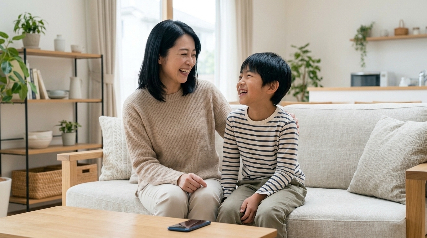 ルールを守って安心して笑顔で過ごす親子